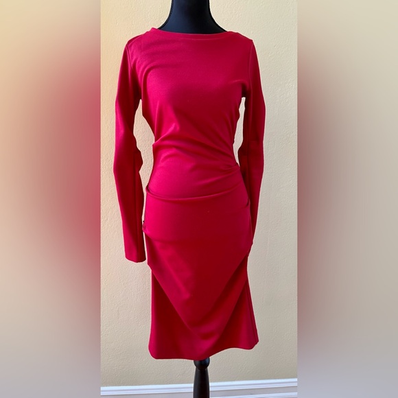 Nicole Miller Red Sheath Cocktail Dress - Picture 1 of 1